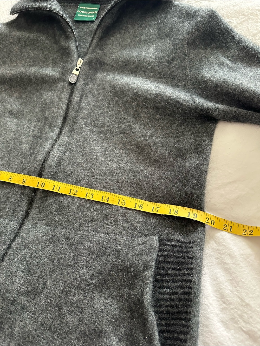 LOTHLORIAN Luxury Possum/Merino Knit Sweater - Charcoal Gray, size large - Picture 15 of 16